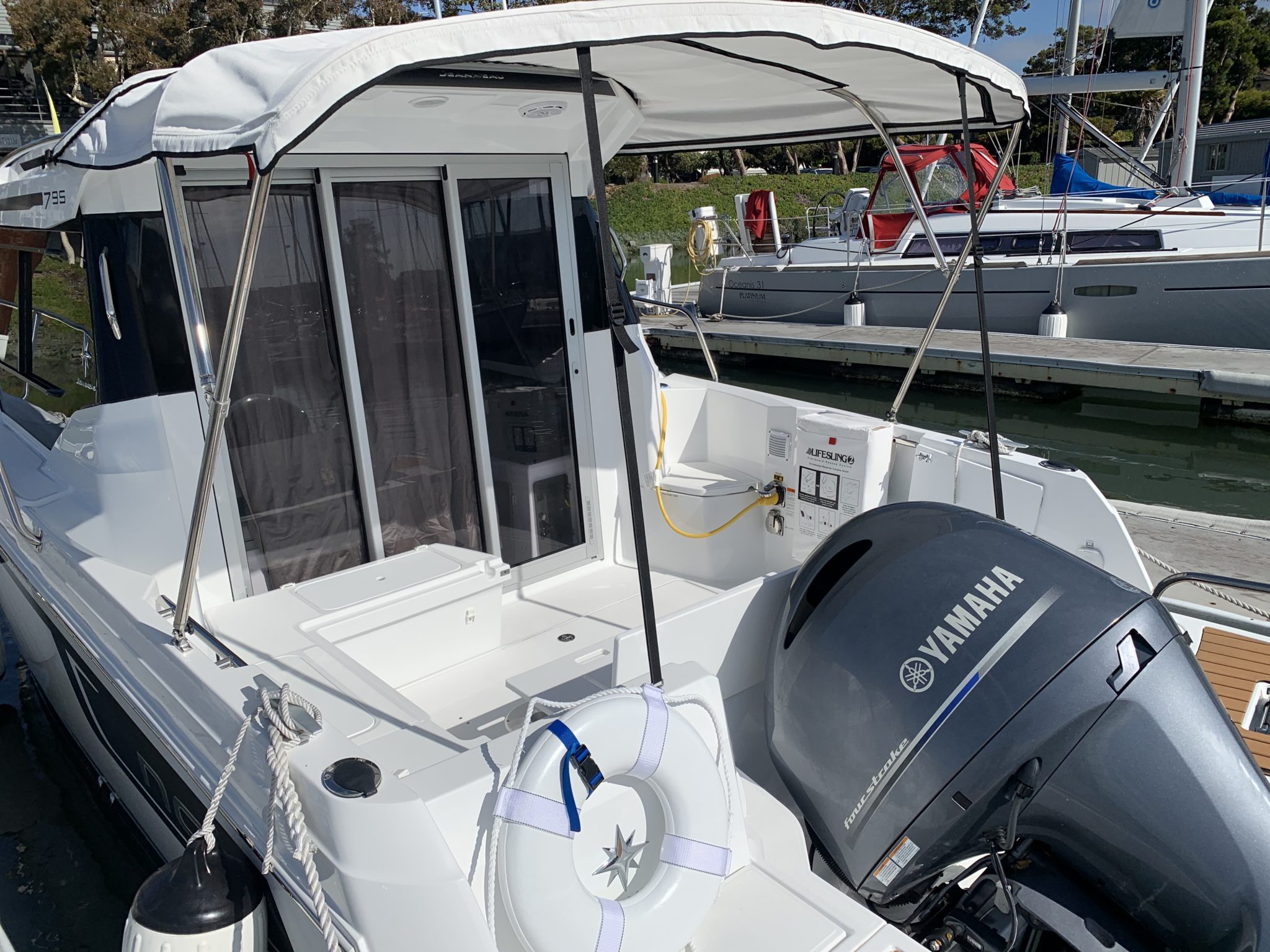 Exterior of a small powerboat